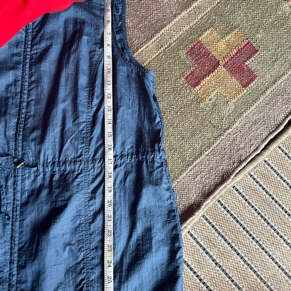 Weekends By Chicos Zip Up Drawstring Waist Vest Slate Blue Size 2 - Picture 7 of 9